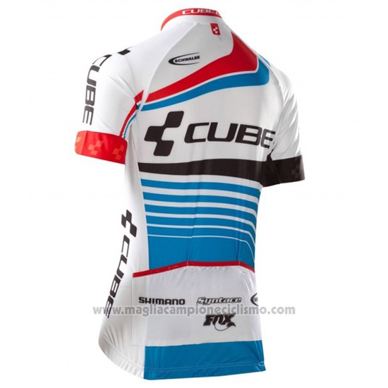 2016 Abbigliamento Ciclismo Cube Blu e Bianco Manica Corta e Salopette